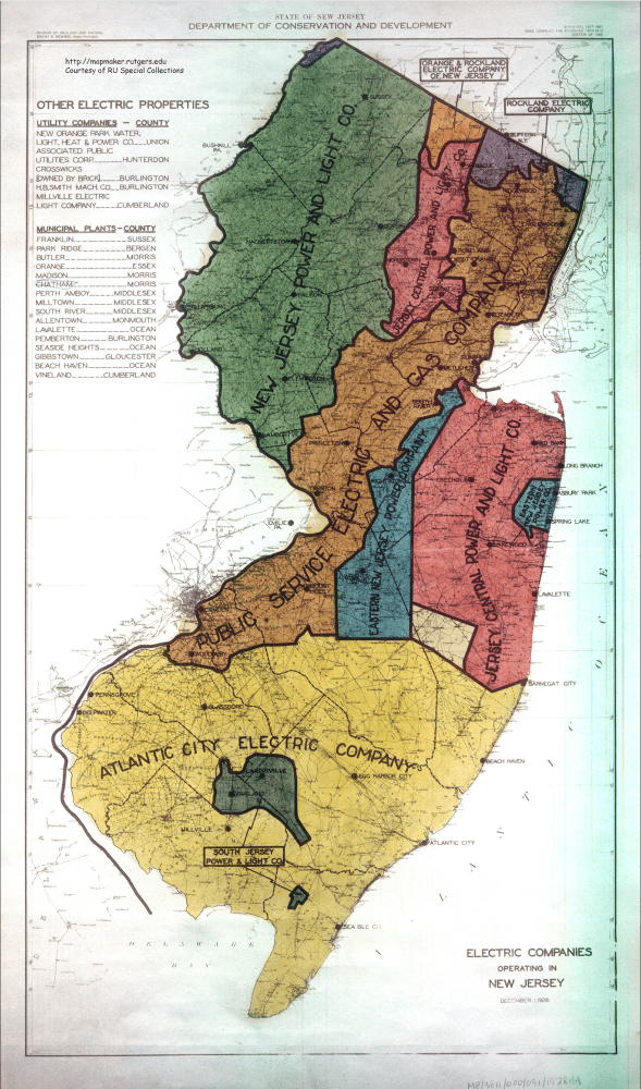 1928: Map of NJ
